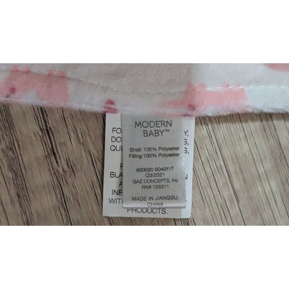 Modern Baby Elephant Security lovey Blanket Teether Toy Pink & White 12" - Picture 7 of 7